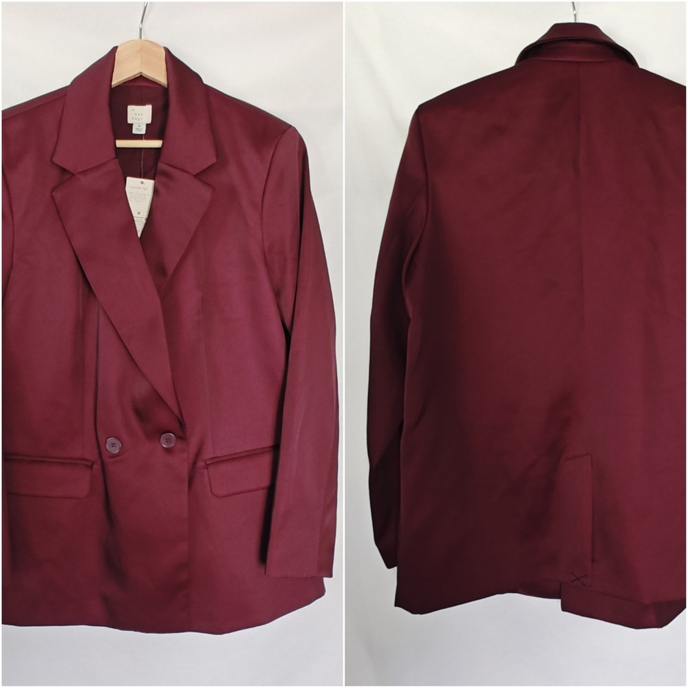 a new day Women's Double-Breasted Blazer in Burgundy